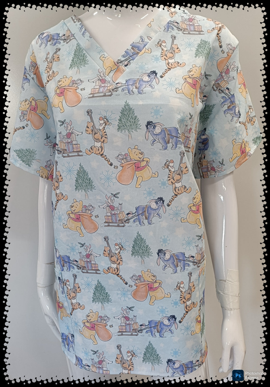 Boing! Tigger and Friends at Xmas time Scrub Top