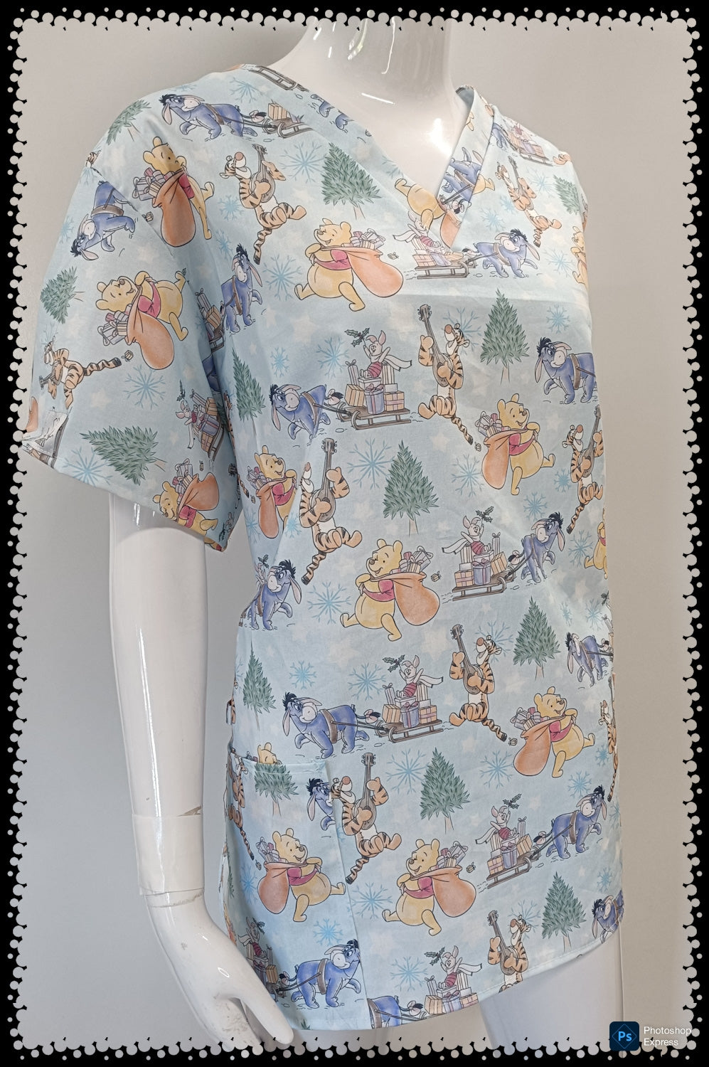 Boing! Tigger and Friends at Xmas time Scrub Top