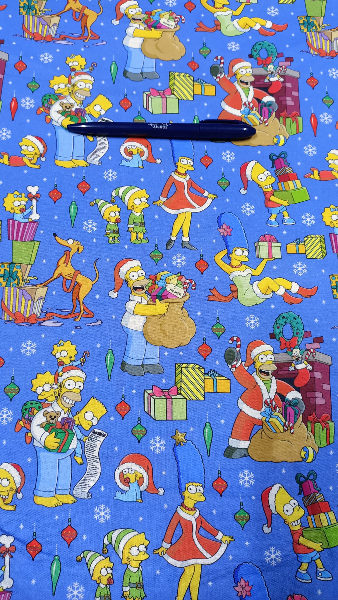 Simpsons Christmas Scrub Top