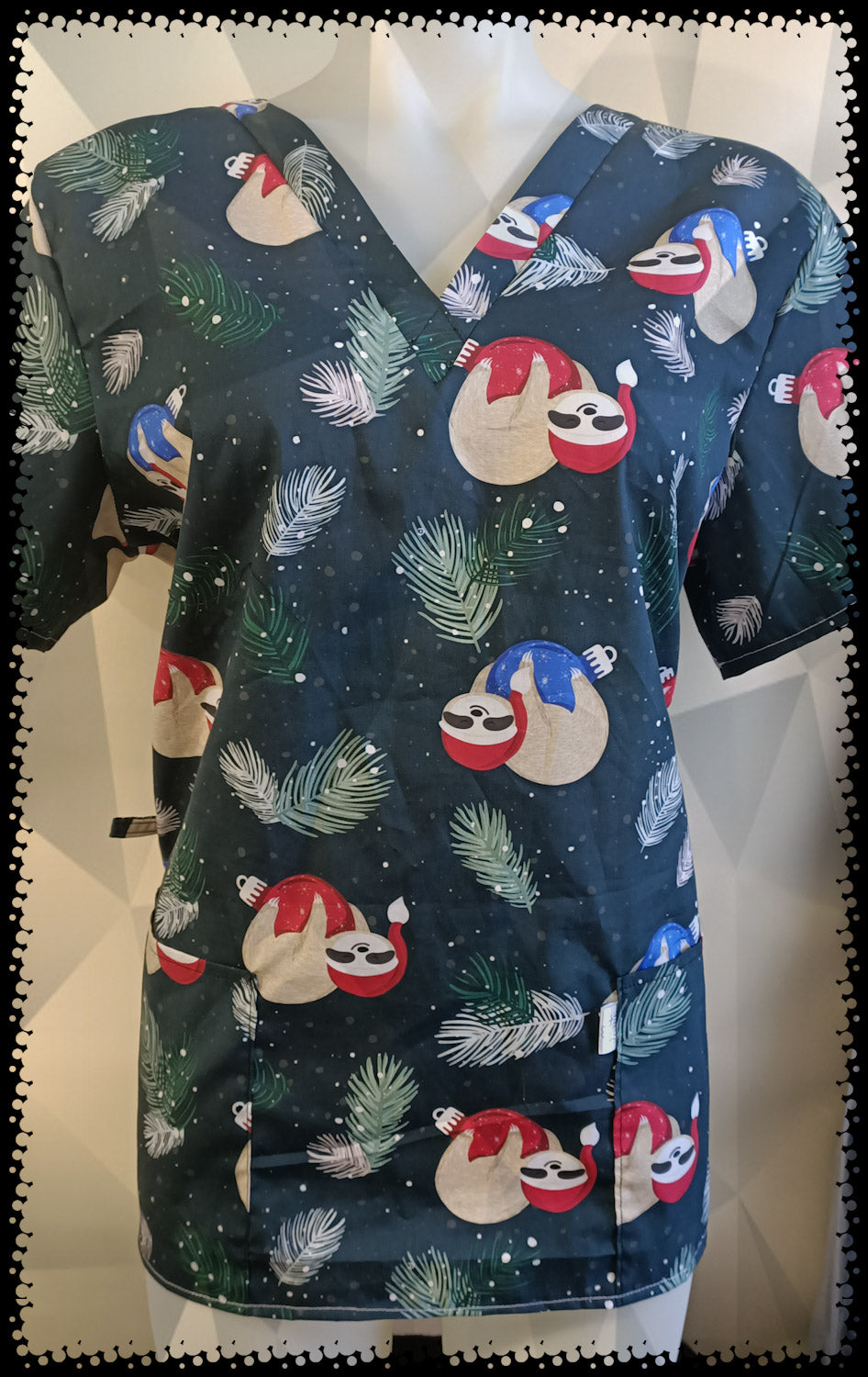 Sloth Xmas Scrub Size 20