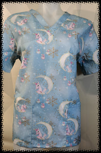 Unicorn dreaming Xmas  Scrub Size 20